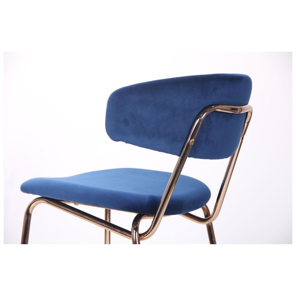 Барний стільець Alphabet C gold / royal blue - Купити меблі Арт-Деко з велюровою оббивкою | NBB 8