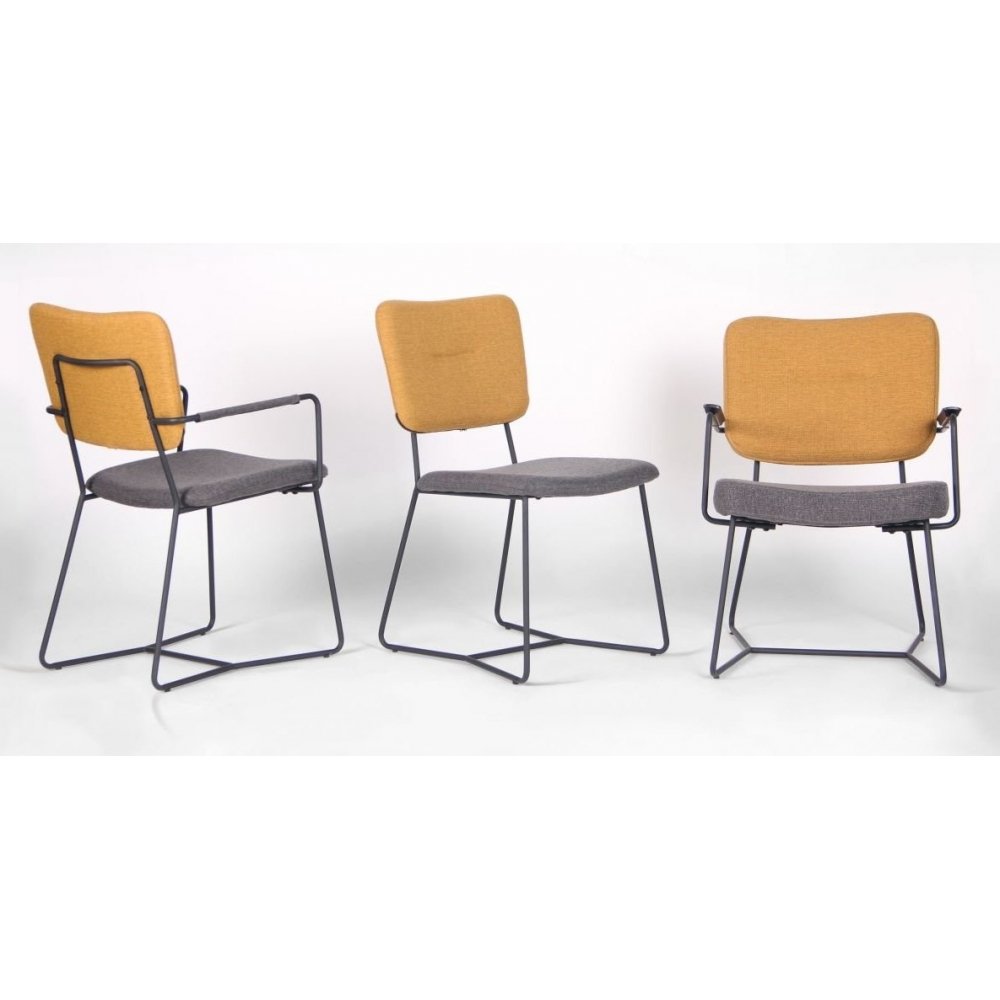 Стілець Alphabet H black / yellow gray - Купити стильний стілець у стилі лофт для дому та закладів | NBB 13